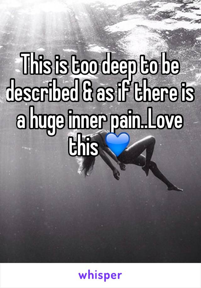 This is too deep to be described & as if there is a huge inner pain..Love this 💙