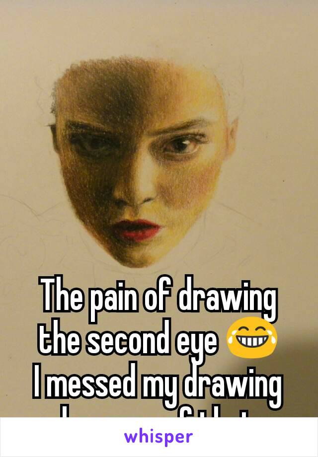 





The pain of drawing the second eye 😂
I messed my drawing because of that