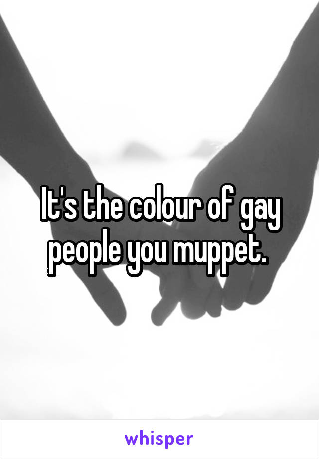 It's the colour of gay people you muppet. 