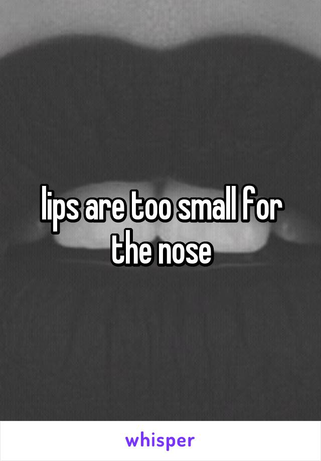 lips are too small for the nose