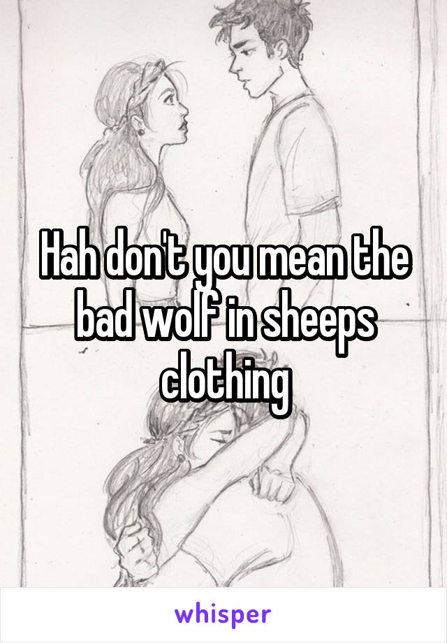 Hah don't you mean the bad wolf in sheeps clothing