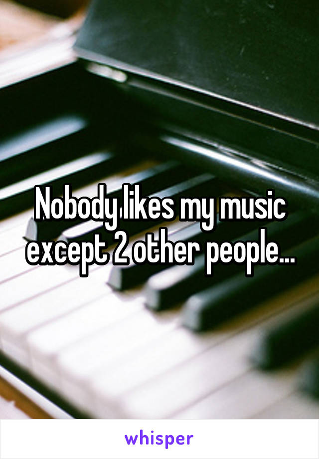 Nobody likes my music except 2 other people...