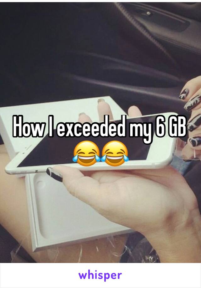 How I exceeded my 6 GB 😂😂