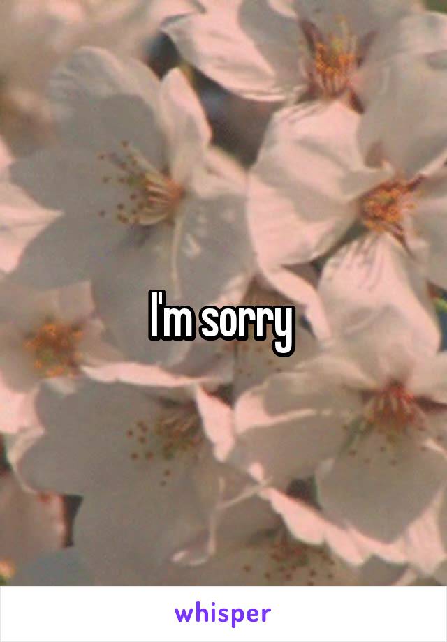 I'm sorry 