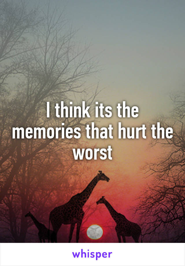 I think its the memories that hurt the worst