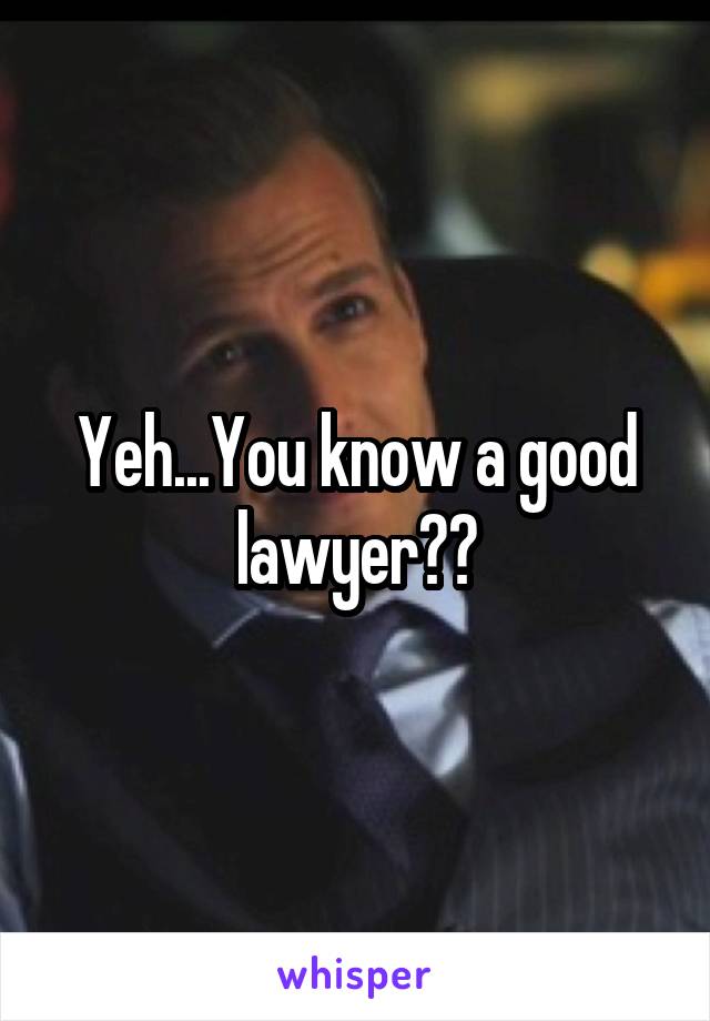 Yeh...You know a good lawyer??