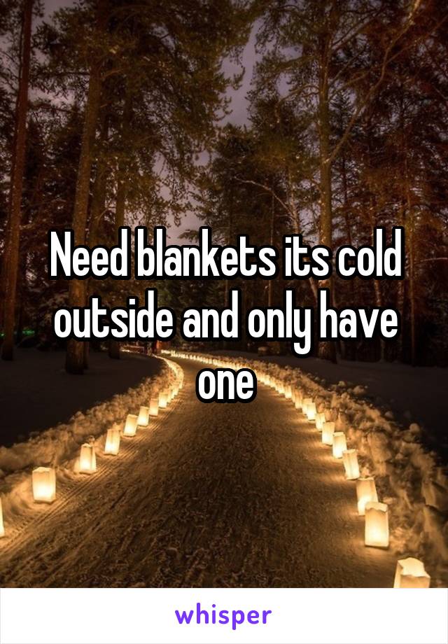 Need blankets its cold outside and only have one