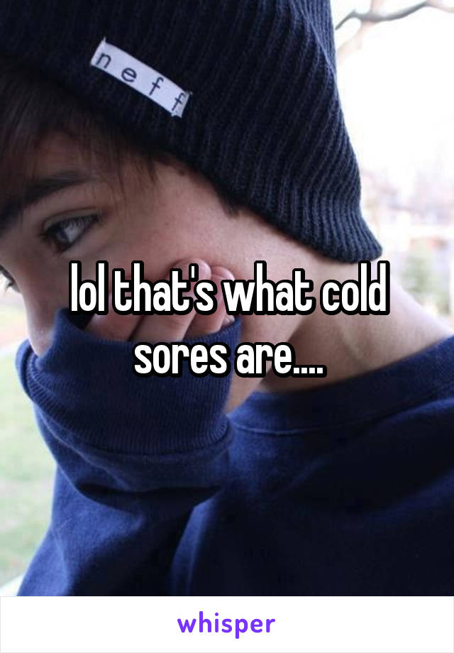 lol that's what cold sores are....