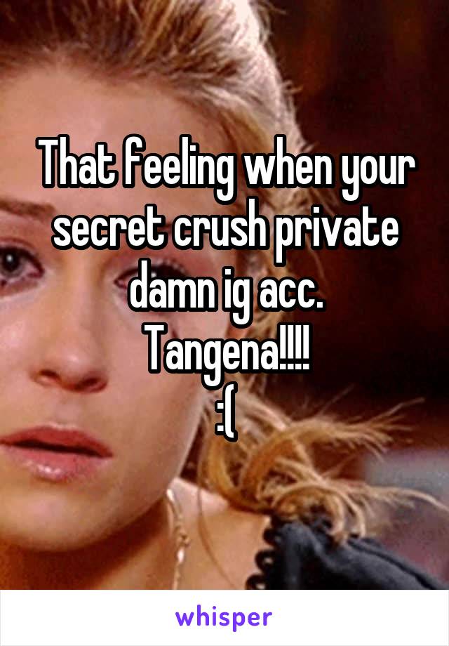 That feeling when your secret crush private damn ig acc.
Tangena!!!!
:(
