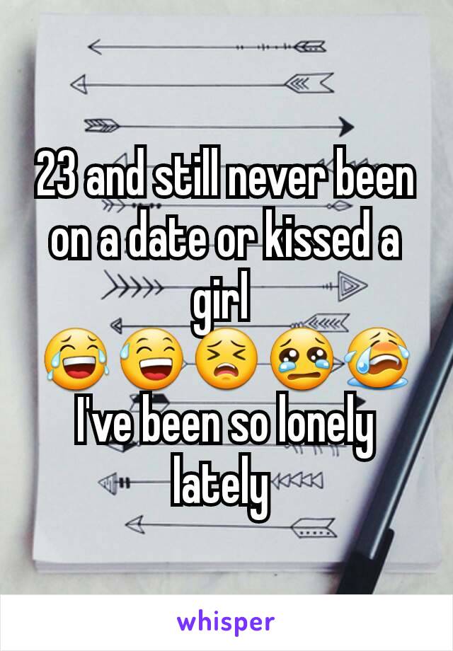 23 and still never been on a date or kissed a girl 
😂😅😣😢😭
I've been so lonely lately 