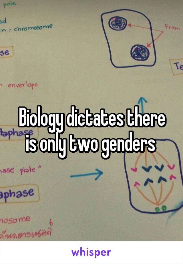 Biology dictates there is only two genders 