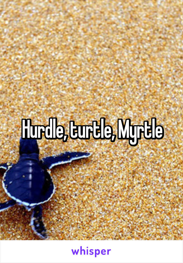 Hurdle, turtle, Myrtle