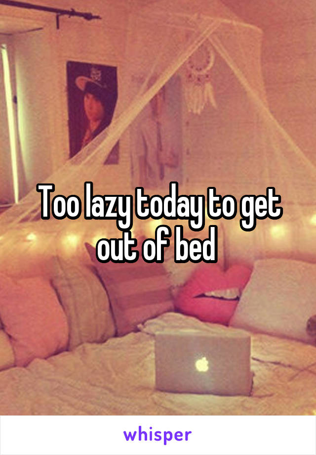 Too lazy today to get out of bed 