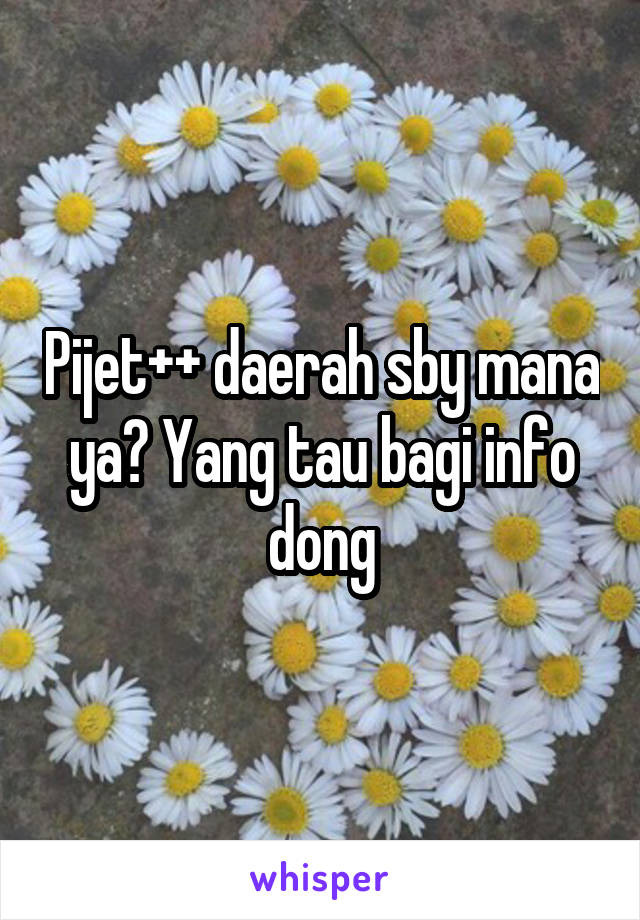 Pijet++ daerah sby mana ya? Yang tau bagi info dong