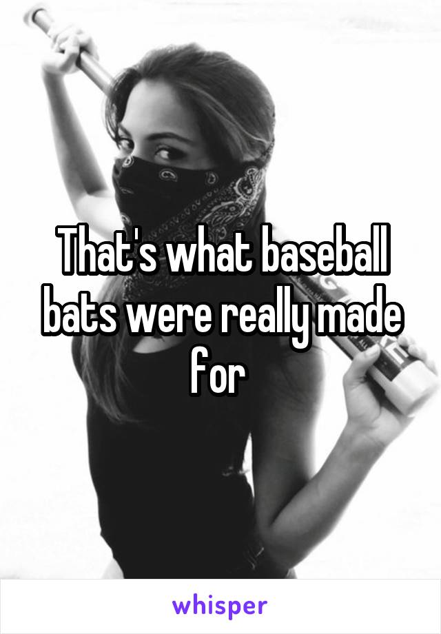 That's what baseball bats were really made for 