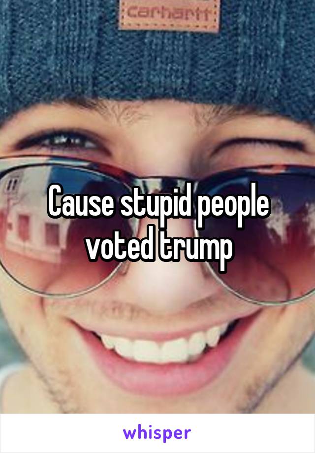 Cause stupid people voted trump