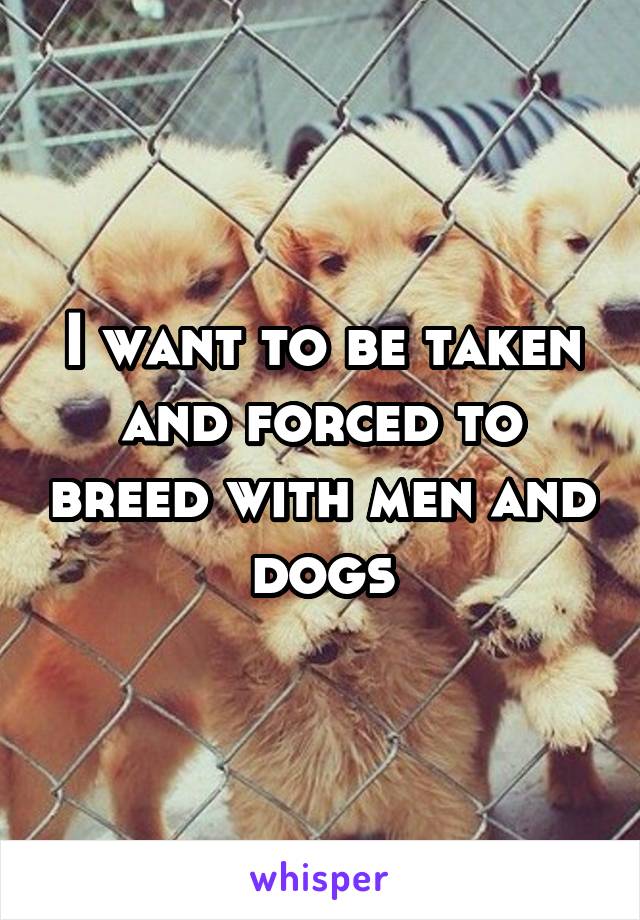 I want to be taken and forced to breed with men and dogs