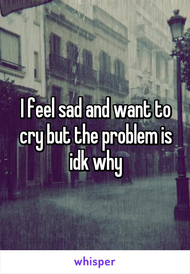 I feel sad and want to cry but the problem is idk why