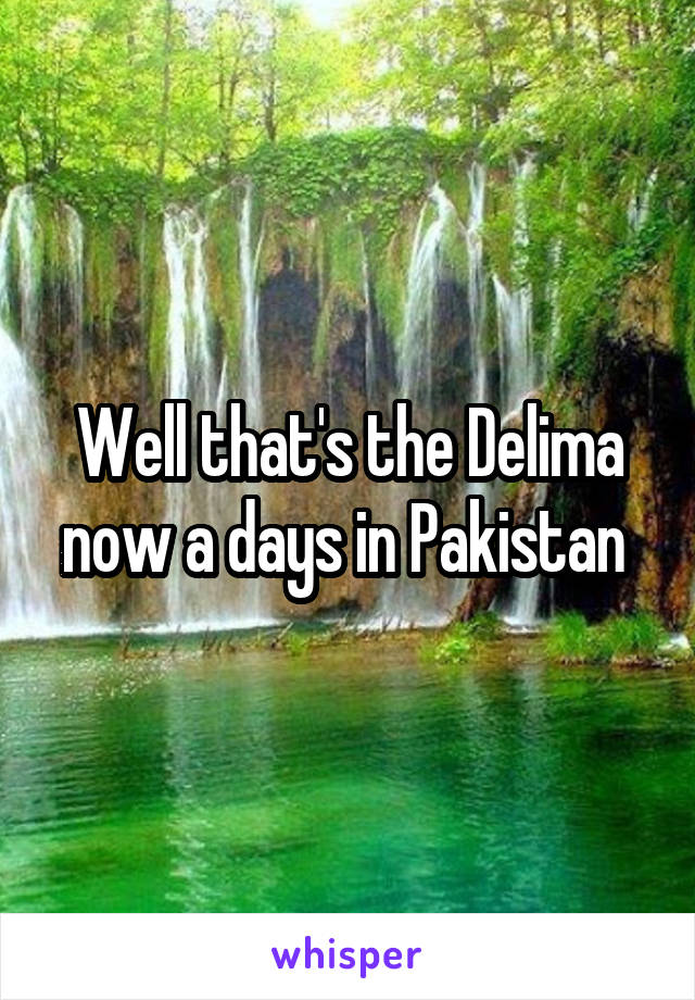 Well that's the Delima now a days in Pakistan 