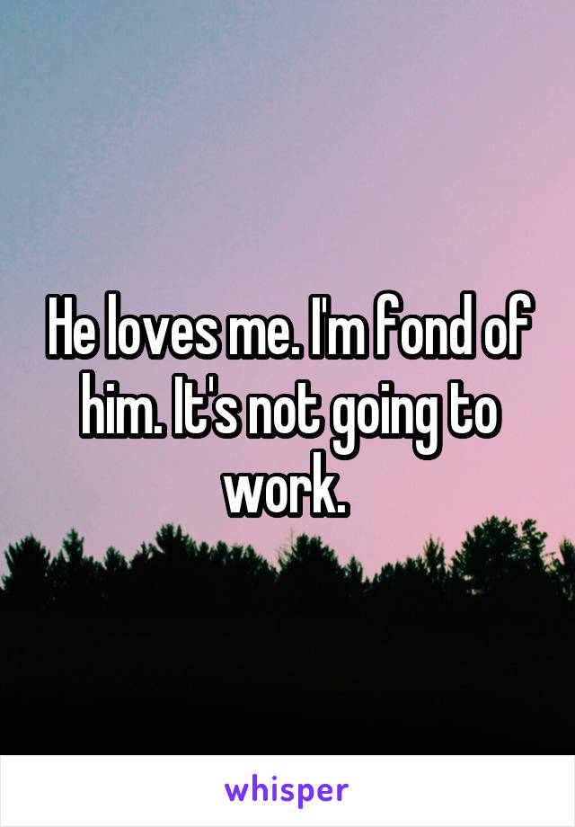 He loves me. I'm fond of him. It's not going to work. 