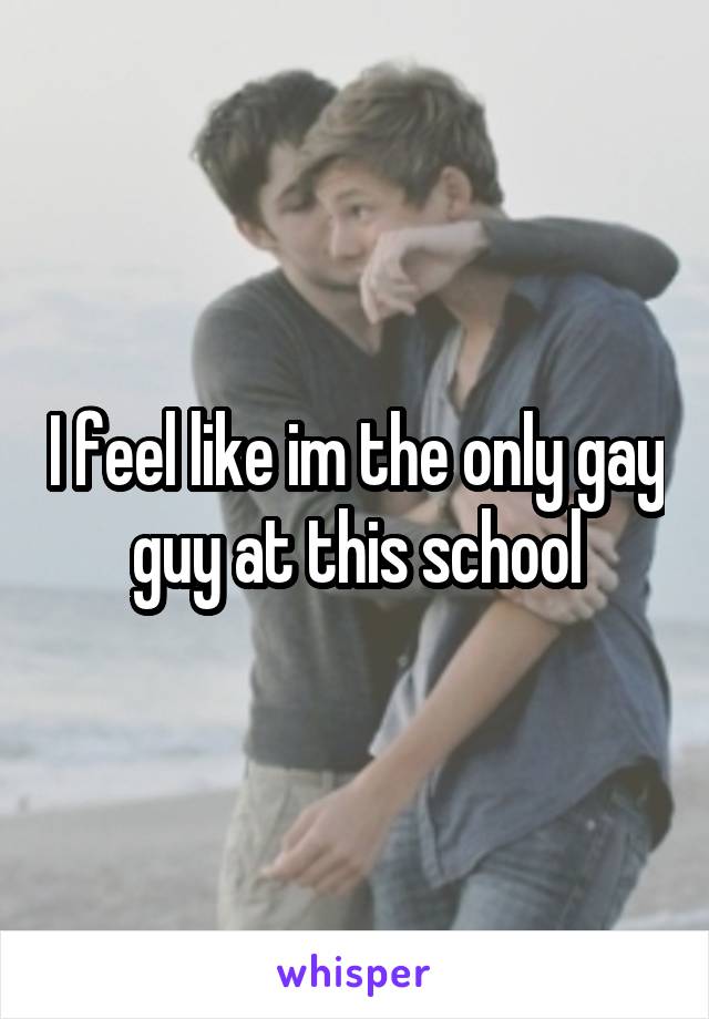 I feel like im the only gay guy at this school