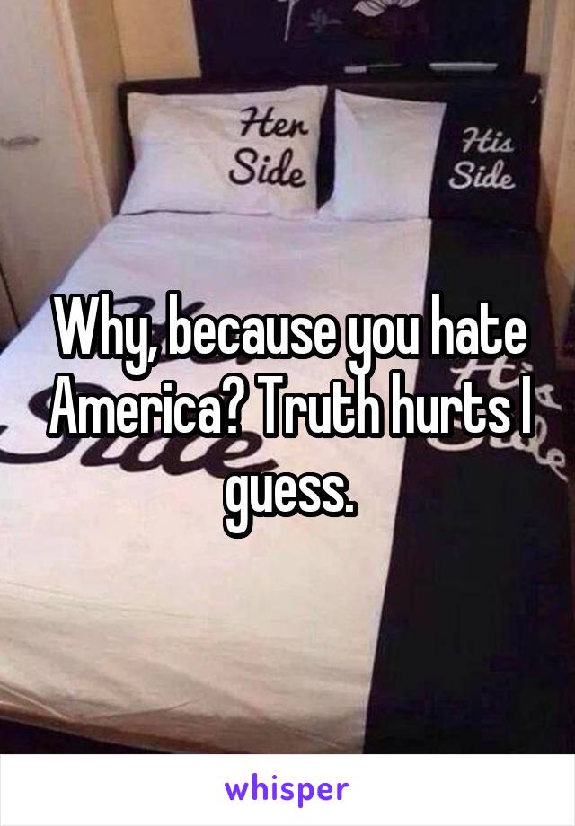 Why, because you hate America? Truth hurts I guess.