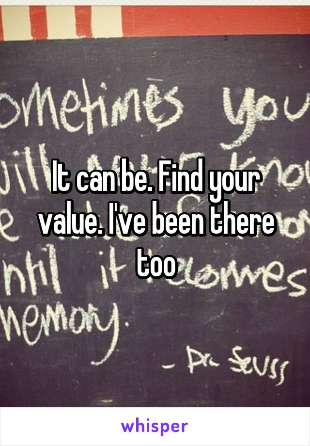 It can be. Find your value. I've been there too