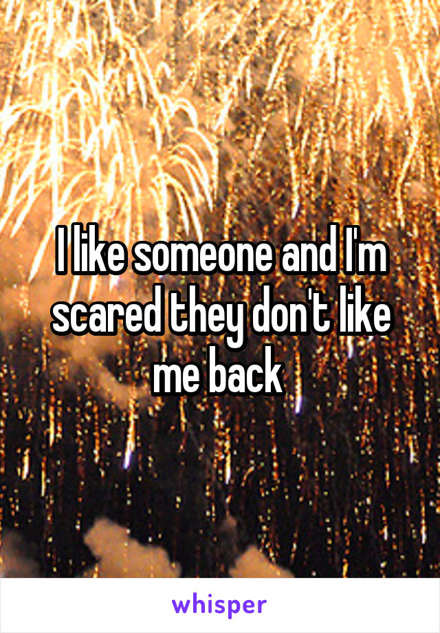 I like someone and I'm scared they don't like me back 