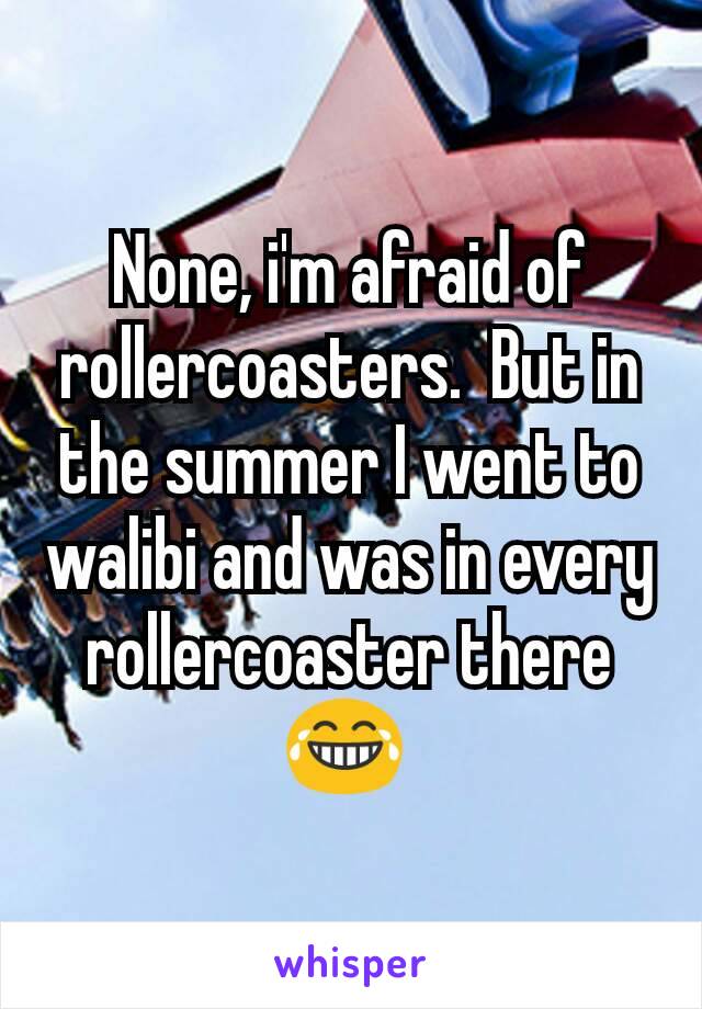 None, i'm afraid of rollercoasters.  But in the summer I went to walibi and was in every rollercoaster there 😂 