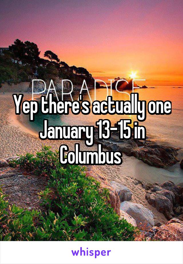 Yep there's actually one January 13-15 in Columbus 