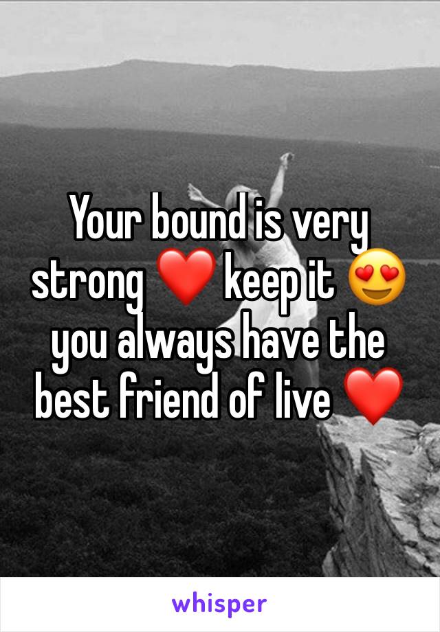 Your bound is very strong ❤ keep it 😍 you always have the best friend of live ❤