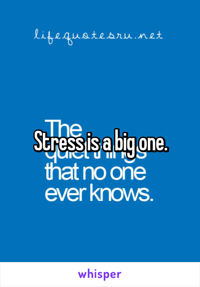 Stress is a big one.