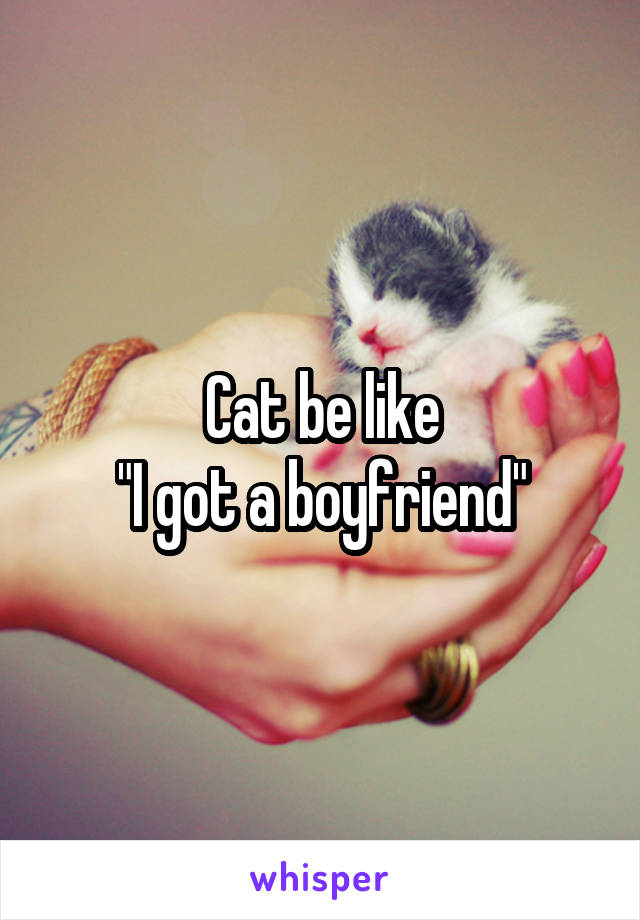 Cat be like
"I got a boyfriend"