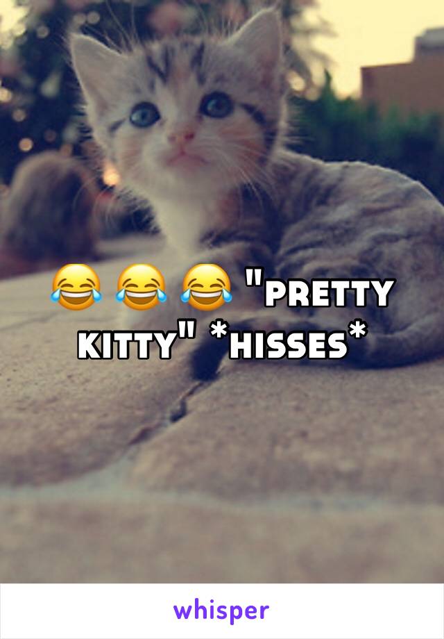 😂 😂 😂 "pretty kitty" *hisses*