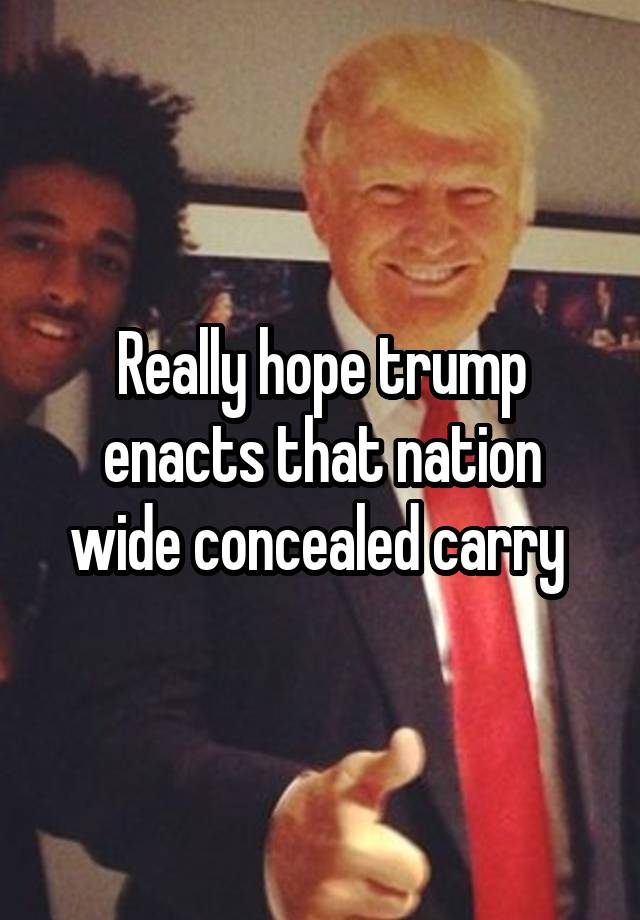 Really hope trump enacts that nation wide concealed carry 