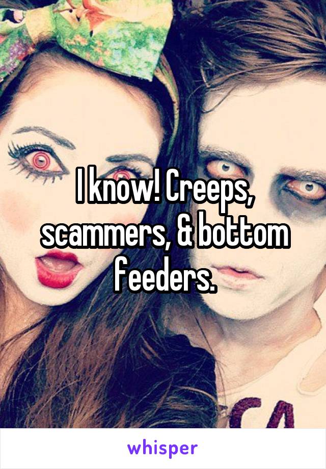 I know! Creeps, scammers, & bottom feeders.