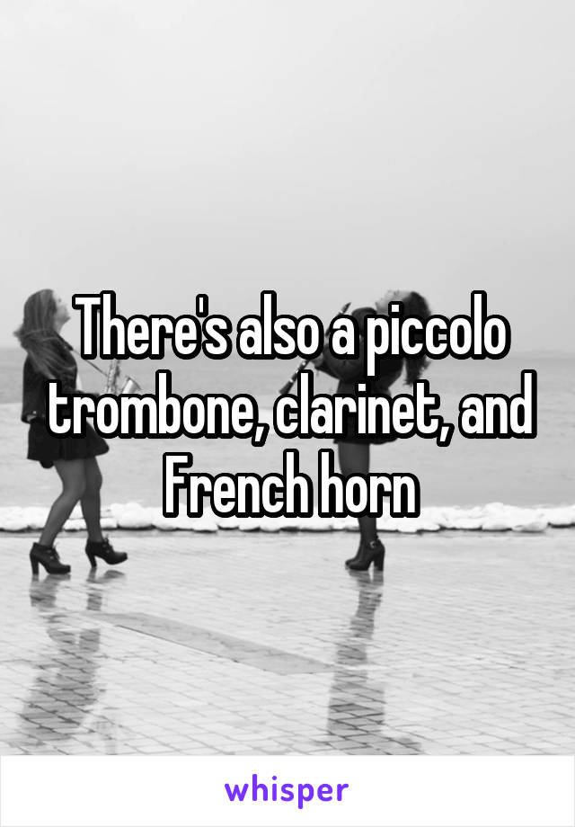 There's also a piccolo trombone, clarinet, and French horn