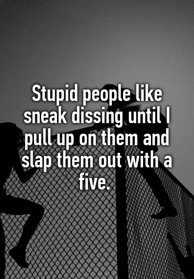 stupid-people-like-sneak-dissing-until-i-pull-up-on-them-and-slap-them