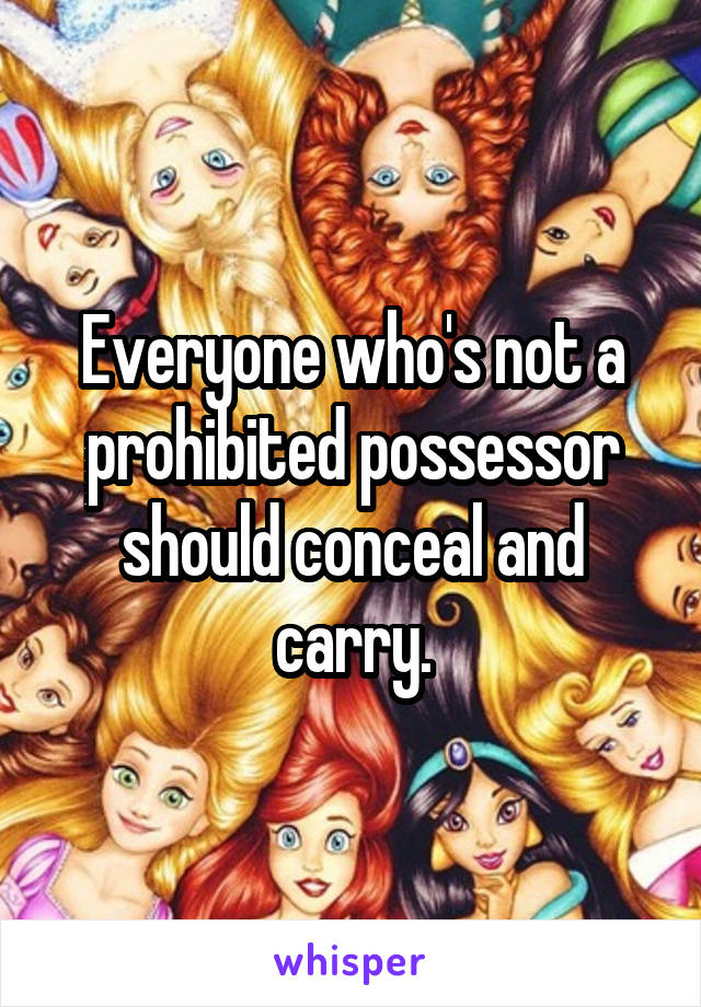 Everyone who's not a prohibited possessor should conceal and carry.