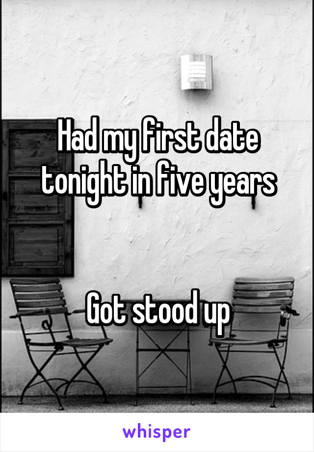 Had my first date tonight in five years


Got stood up