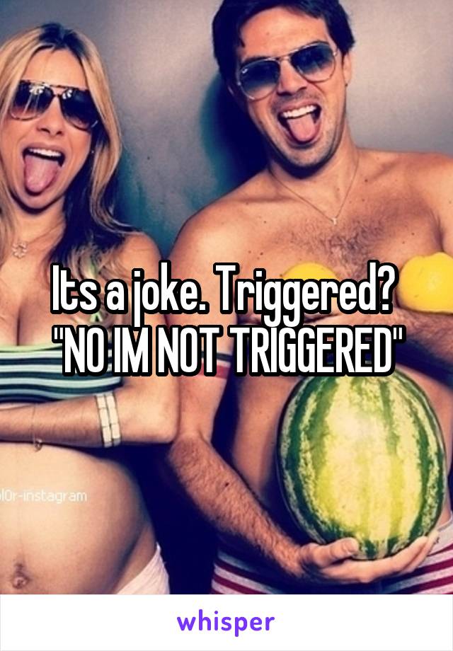 Its a joke. Triggered? 
"NO IM NOT TRIGGERED"