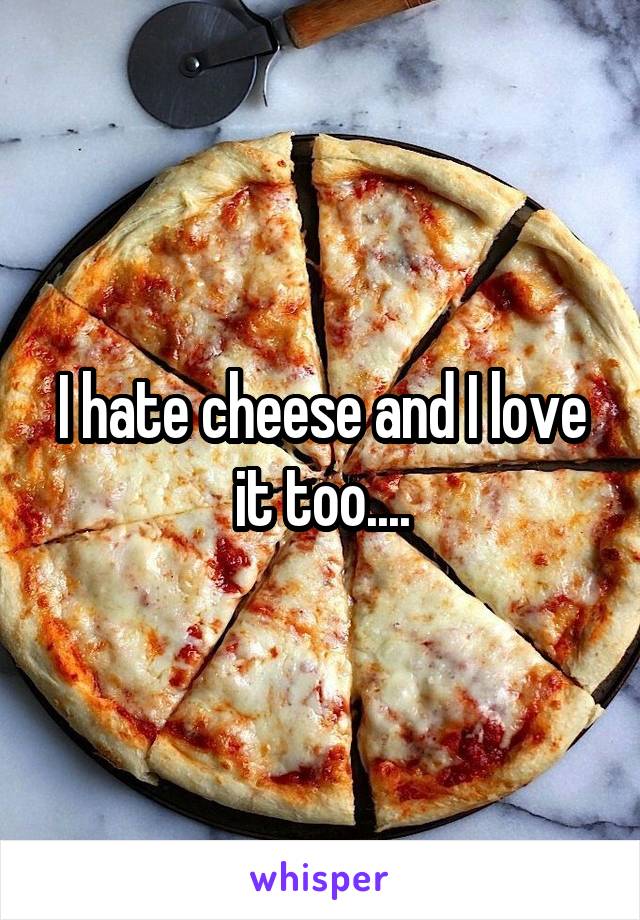 I hate cheese and I love it too....