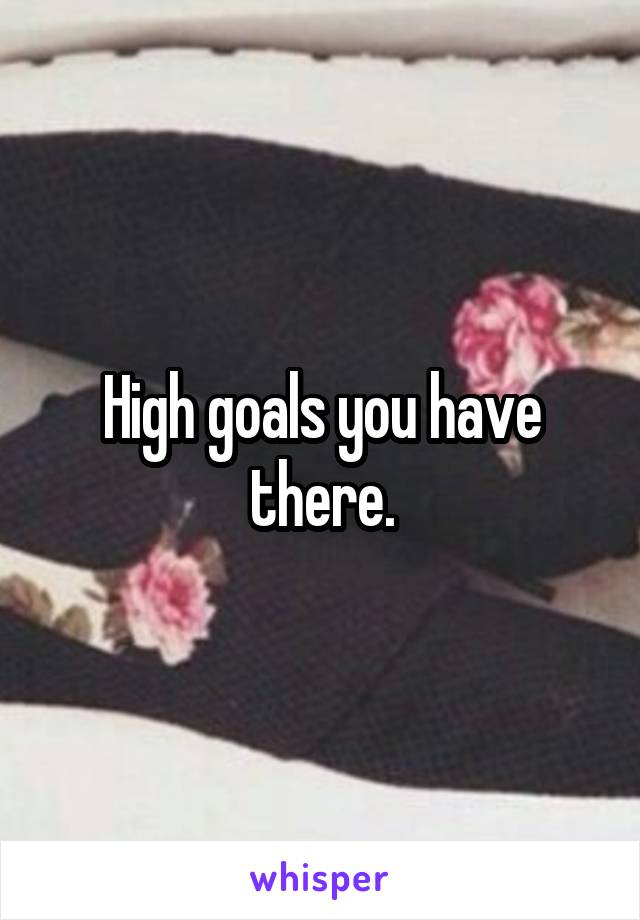 High goals you have there.