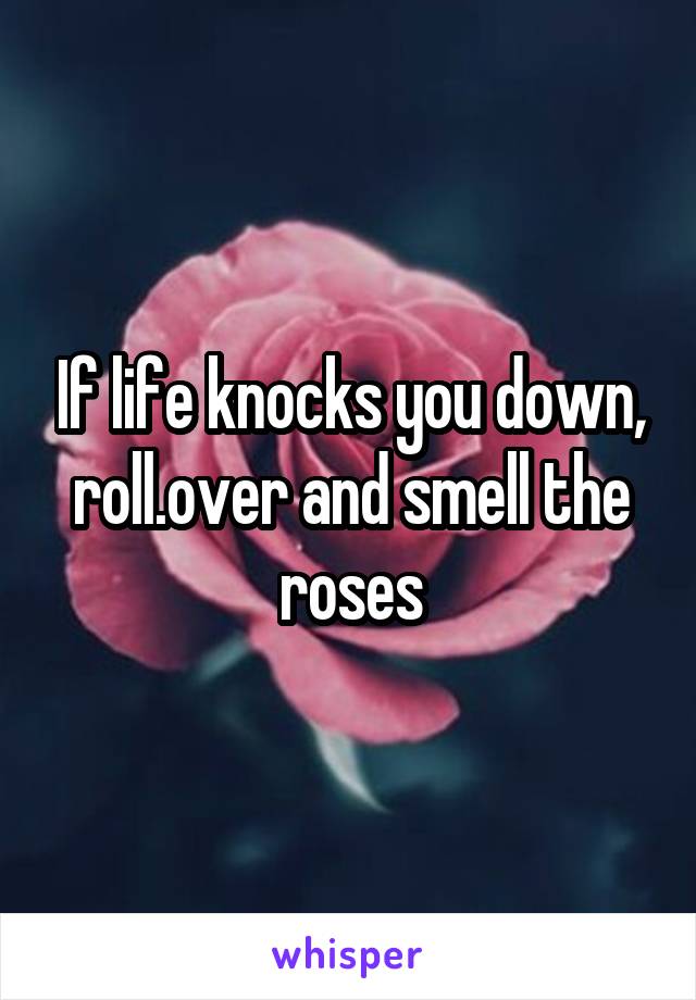 If life knocks you down, roll.over and smell the roses