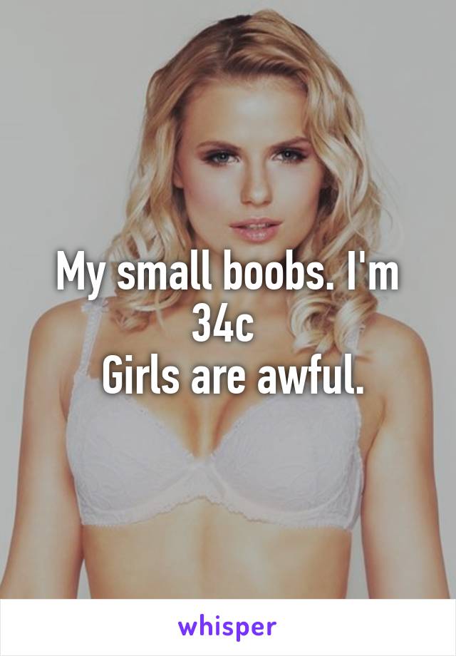 My small boobs. I'm 34c Girls are awful.