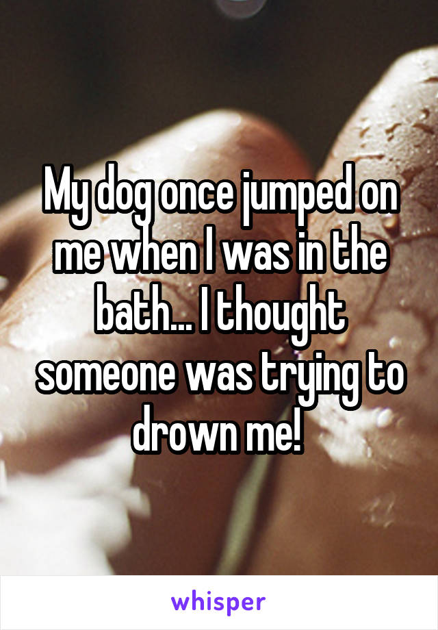 My dog once jumped on me when I was in the bath... I thought someone was trying to drown me! 