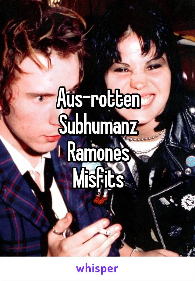 Aus-rotten
Subhumanz
Ramones
Misfits