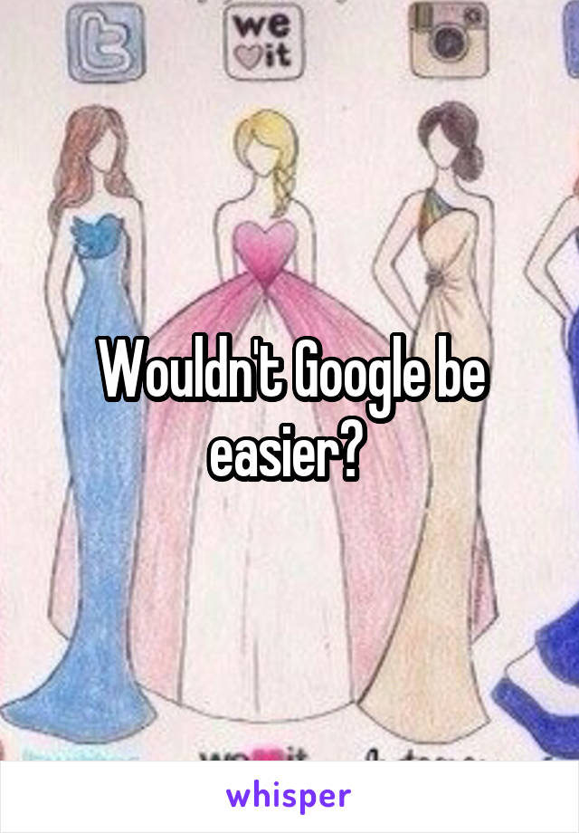 Wouldn't Google be easier? 