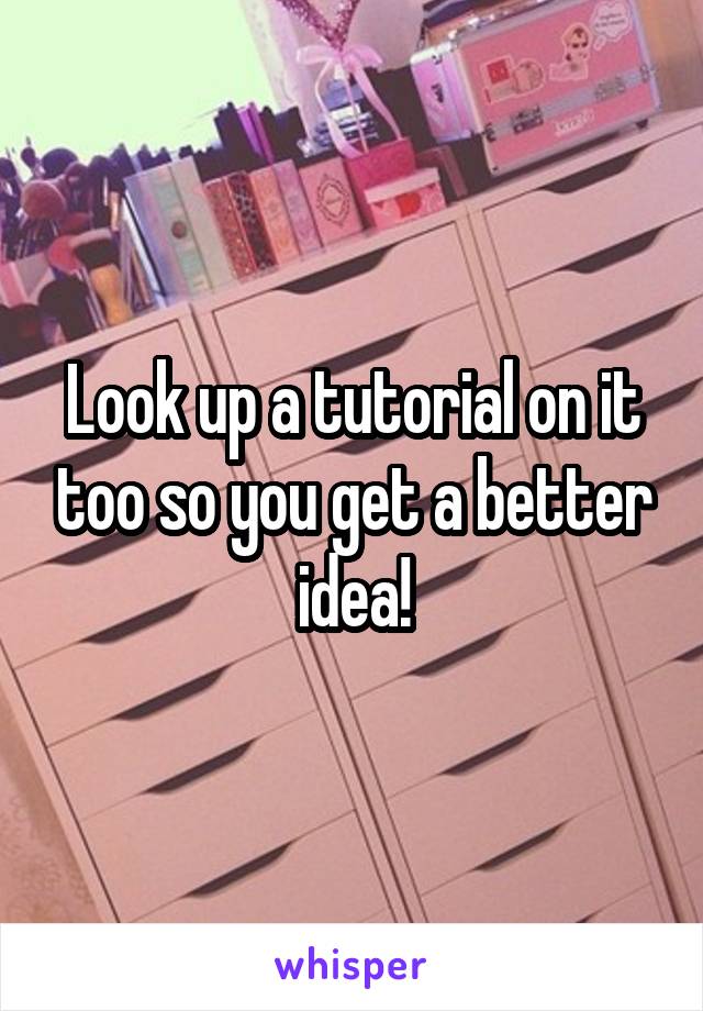 Look up a tutorial on it too so you get a better idea!