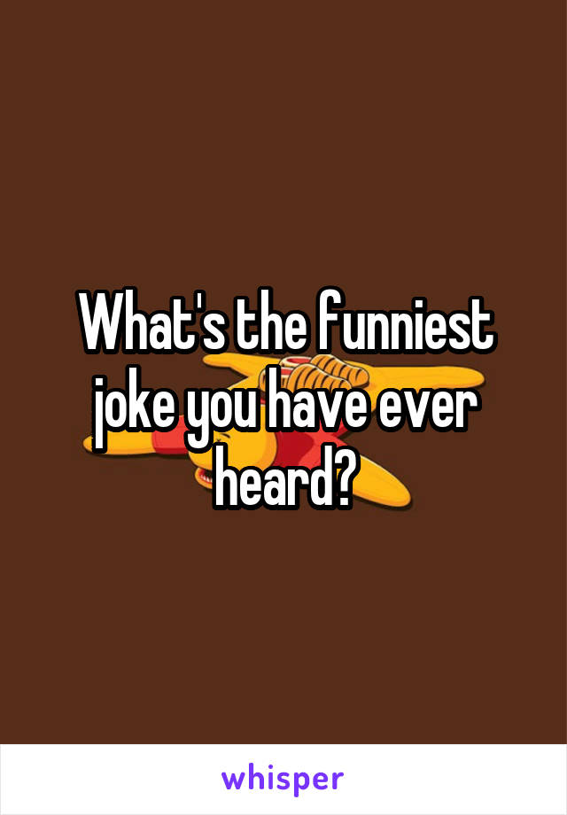 What's the funniest joke you have ever heard?